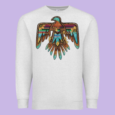 Thunderbird With Sunflowers Premium Sweatshirt Designed By Barkaloodesign