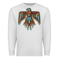 Oatmeal Heather thunderbird with sunflowers Premium Sweatshirt - BarkalooDesign