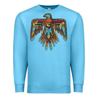 Ocean Blue thunderbird with sunflowers Premium Sweatshirt - BarkalooDesign