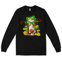 Black St. Patrick's Day cow Long Sleeve Tee - OliviaCreatesArt