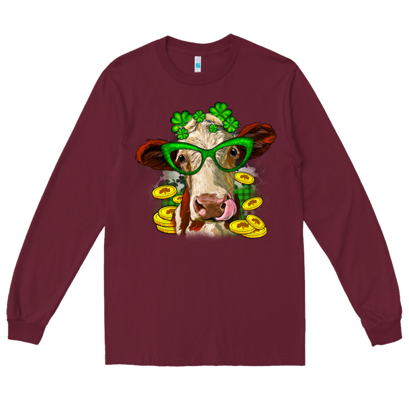 St. Patrick's Day Cow Long Sleeve Tee by OliviaCreatesArt | Teevron