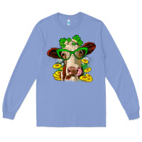 Colony Blue St. Patrick's Day cow Long Sleeve Tee - OliviaCreatesArt