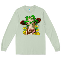 Matcha St. Patrick's Day cow Long Sleeve Tee - OliviaCreatesArt