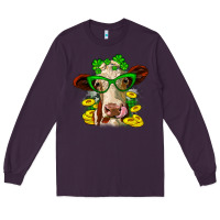 Plum St. Patrick's Day cow Long Sleeve Tee - OliviaCreatesArt