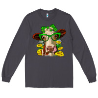 Smoke St. Patrick's Day cow Long Sleeve Tee - OliviaCreatesArt