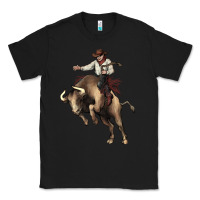 Black Cowboy bull rodeo Classic Tee - HowdyJamesFarm