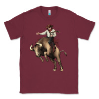 Burgundy Cowboy bull rodeo Classic Tee - HowdyJamesFarm