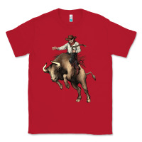 Red Cowboy bull rodeo Classic Tee - HowdyJamesFarm