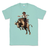 Seafoam Cowboy bull rodeo Classic Tee - HowdyJamesFarm