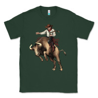Sports Green Cowboy bull rodeo Classic Tee - HowdyJamesFarm
