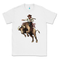 White Cowboy bull rodeo Classic Tee - HowdyJamesFarm