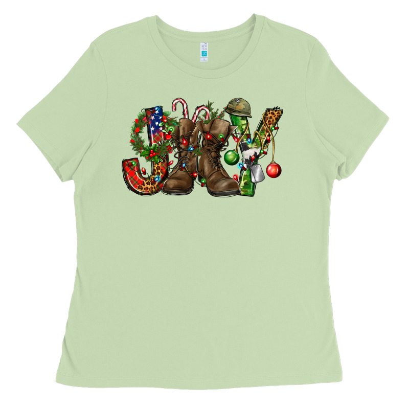 Army Christmas Joy Ladies Tee by NancyCooperArtShop | Teevron