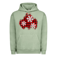 Pigment Oil Green Christmas snowflakes patch Urban Hoodie - AdoDesignShop