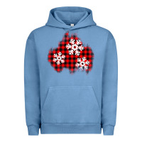 Pigment Pebble Blue Christmas snowflakes patch Urban Hoodie - AdoDesignShop