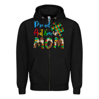 Black proud autism mom Zipper Hoodie - Artiststas