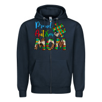 Navy proud autism mom Zipper Hoodie - Artiststas