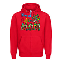 Red proud autism mom Zipper Hoodie - Artiststas