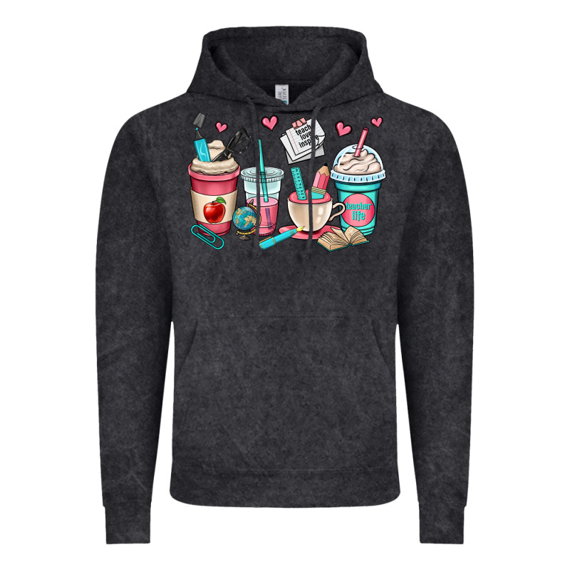 Teacher Coffee Cups Vintage Hoodie by OliviaCreatesArt | Teevron