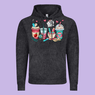 Teacher Coffee Cups Vintage Hoodie Designed By Oliviacreatesart
