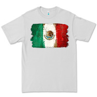 Dove Grey Mexican Flag Premium Tee - texasbilliewilder