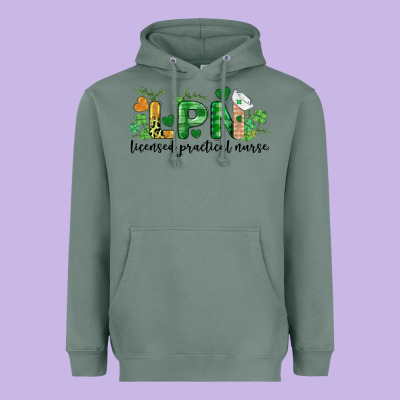 St. Patricks Day Registered Nurse Lpn Heart Heavyweight Hoodie Designed By Barkaloodesign