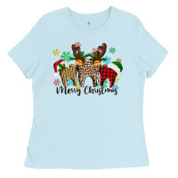 Baby Blue Merry Christmas tooth Ladies Tee - texasbilliewilder