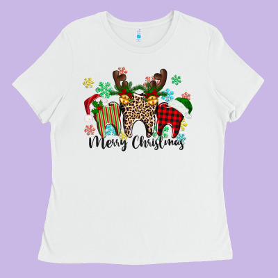 Merry Christmas Tooth Ladies Tee Designed By Texasbilliewilder