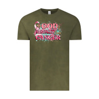 Vintage Olive my god is stronger than cancer Vintage Tee - CowGirlArtShop