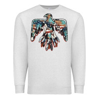 Oatmeal Heather American flag thunderbird Premium Sweatshirt - BarkalooDesign