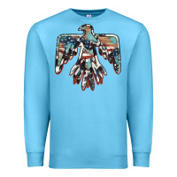Ocean Blue American flag thunderbird Premium Sweatshirt - BarkalooDesign