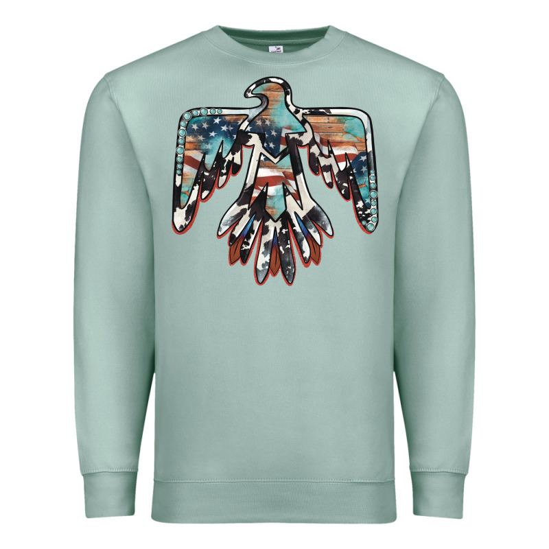 American Flag Thunderbird Premium Sweatshirt by BarkalooDesign | Teevron
