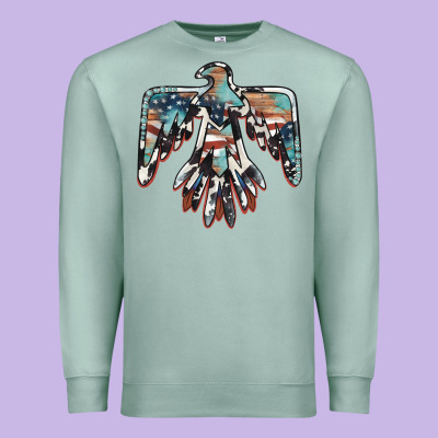 American Flag Thunderbird Premium Sweatshirt Designed By Barkaloodesign