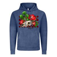 Vintage Denim bullskull rose and cactus olivia Vintage Hoodie - OliviaCreatesArt