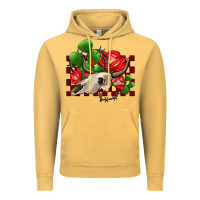 Vintage Mustard bullskull rose and cactus olivia Vintage Hoodie - OliviaCreatesArt
