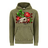 Vintage Olive bullskull rose and cactus olivia Vintage Hoodie - OliviaCreatesArt