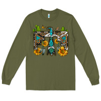 Army Green western free bird Long Sleeve Tee - OliviaCreatesArt