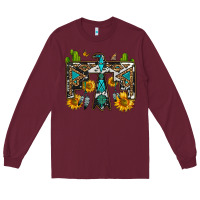 Burgundy western free bird Long Sleeve Tee - OliviaCreatesArt