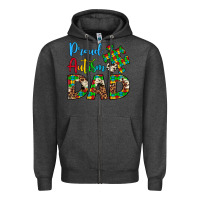 Charcoal Heather proud autism dad Zipper Hoodie - Artiststas