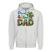 Dove Grey proud autism dad Zipper Hoodie - Artiststas