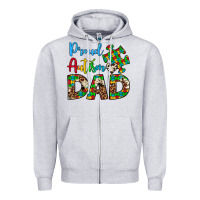 Heather Grey proud autism dad Zipper Hoodie - Artiststas