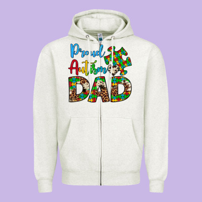Proud Autism Dad Zipper Hoodie Designed By Artiststas
