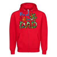 Red proud autism dad Zipper Hoodie - Artiststas
