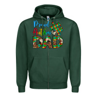 Sports Green proud autism dad Zipper Hoodie - Artiststas