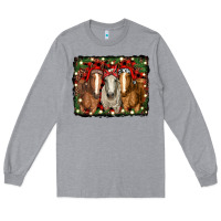 Heather Grey Christmas horses Long Sleeve Tee - RanaPortraitStore