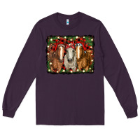 Plum Christmas horses Long Sleeve Tee - RanaPortraitStore