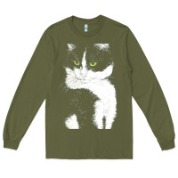 Army Green tuxedo cat t  shirt tuxedo cat t  shirt Long Sleeve Tee - longCreatives