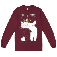 Burgundy tuxedo cat t  shirt tuxedo cat t  shirt Long Sleeve Tee - longCreatives