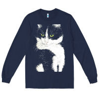 Navy tuxedo cat t  shirt tuxedo cat t  shirt Long Sleeve Tee - longCreatives