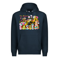 Navy Im Digging Easter Premium Hoodie - CowhideDigitalArt