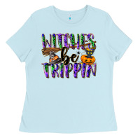 Baby Blue Witches be trippin Ladies Tee - NancyCooperArtShop